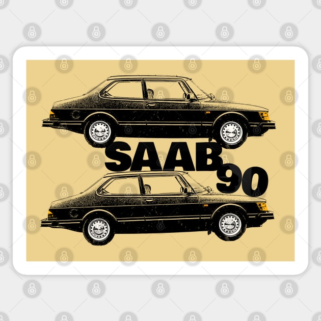 Saab 90 Retro Design Sticker by DankFutura